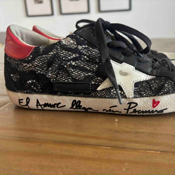 Golden Goose Black Lace Sneakers - Picture 2 of 9